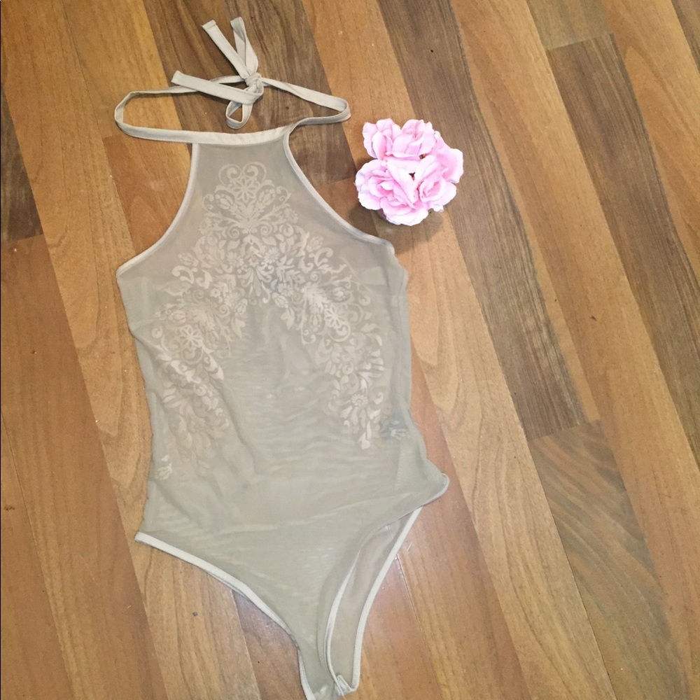Sheer Nude body suit SIze Medium